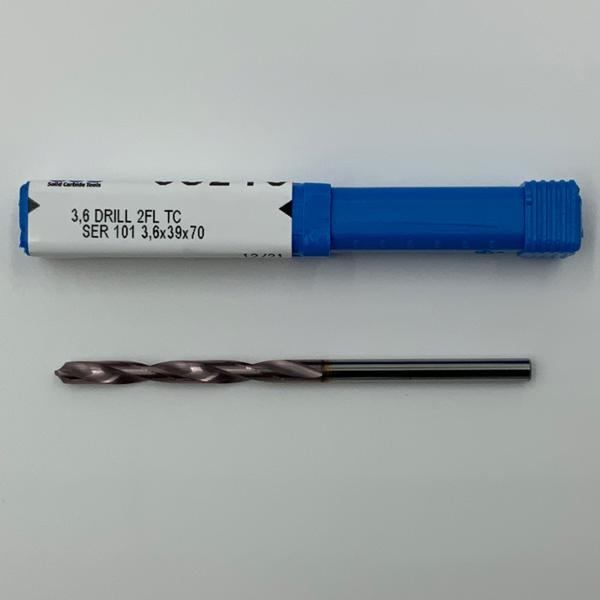 Kyocera Solid Carbide 2 Flute Drill .1417 (3.6mm) Cutting Dia X 1.38 Flute Length