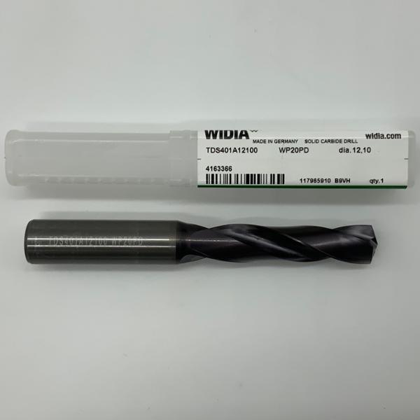 Widia Solid Carbide 2 Flute Drill .4764 (12.1mm) Cutting Dia X 2.05 Flute Length Coolant Thru