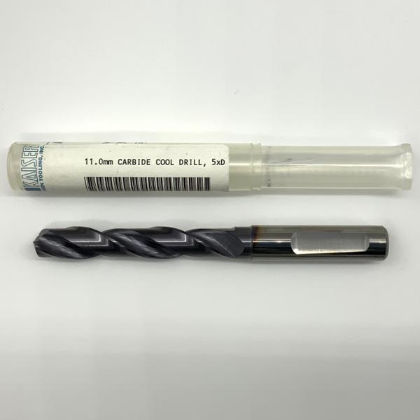 Sphinx Solid Carbide 2 Flute Drill .4331 (11.0mm) Cutting Dia X 2.31 Flute Length Coolant Thru
