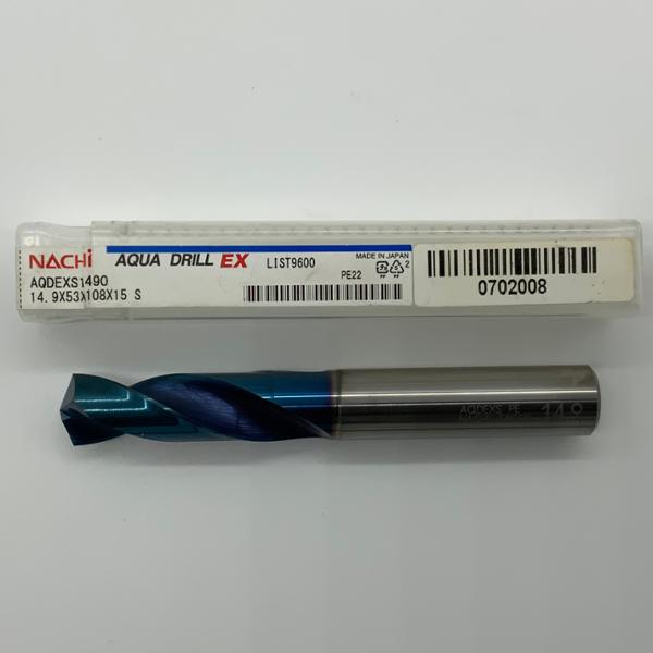 Nachi Solid Carbide 2 Flute Drill .5866 (14.9mm) Cutting Dia X 2.09 Flute Length