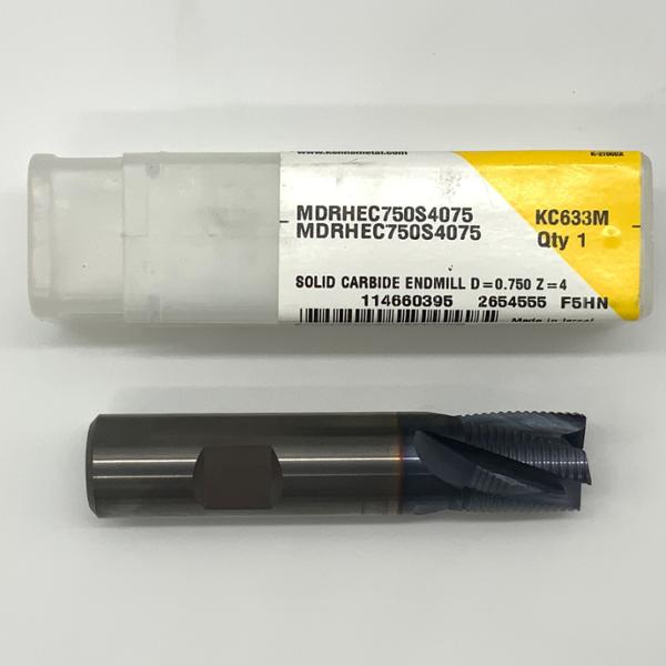 Kennametal Solid Carbide 4 Flute Roughing Endmill .7500 (3/4”) Cutting Dia X .90 Flute Length
