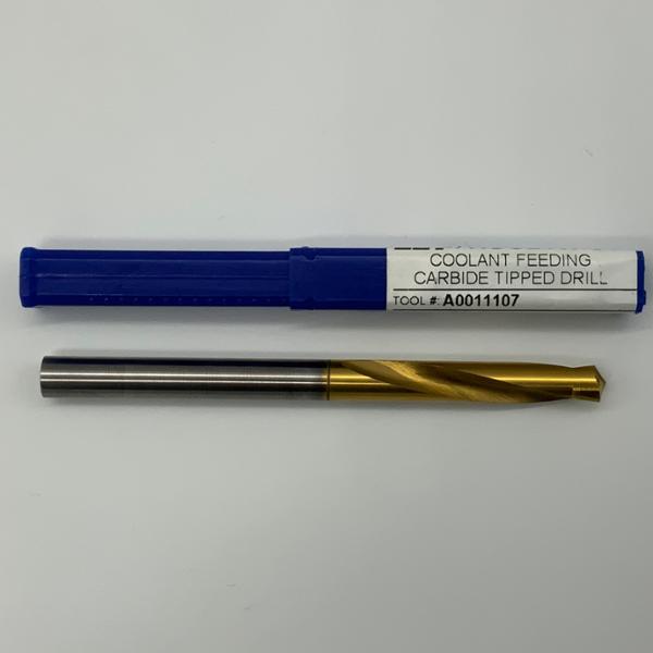 CJT Carbide Tipped 2 Flute Drill .3594 (23/64”) Cutting Dia X 2.0 Flute Length Coolant Thru