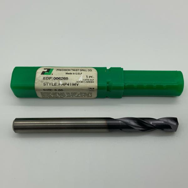 Precision Twist Solid Carbide 2 Flute Drill .2362 (6.0mm) Cutting Dia X .90 Flute Length