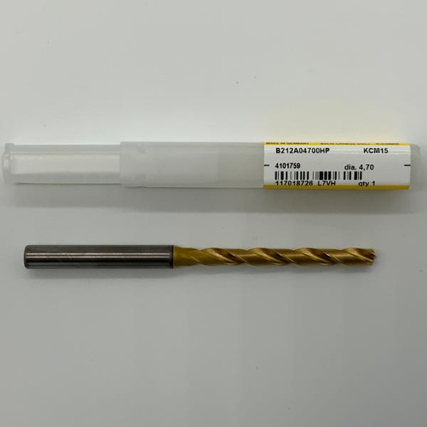 Kennametal Solid Carbide 2 Flute Drill .1850 (4.7mm) Cutting Dia X 1.75 Flute Length Coolant Thru