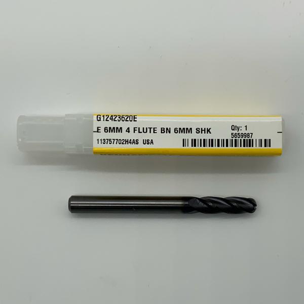 Kennametal Solid Carbide 4 Flute Ball Endmill .2362 (6mm) Cutting Dia X .70 Flute Length