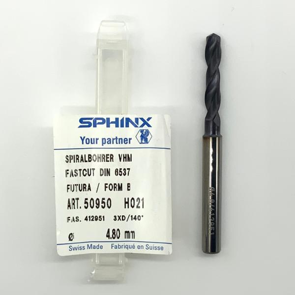 Sphinx Solid Carbide 2 Flute Drill .1890 (4.8mm) Cutting Dia X .87 Flute Length