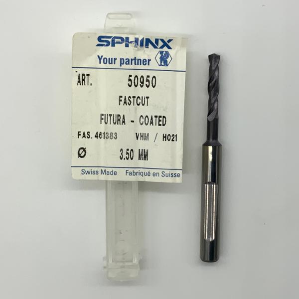 Sphinx Solid Carbide 2 Flute Drill .1378 (3.5mm) Cutting Dia X .63 Flute Length