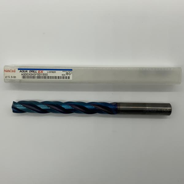 Nachi Solid Carbide 3 Flute Drill .5906 (15mm) Cutting Dia X 4.72 Flute Length Coolant Thru