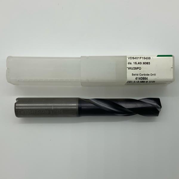 Widia Solid Carbide 2 Flute Drill .6063 (15.40mm) Cutting Dia X 2.0 Flute Length Coolant Thru