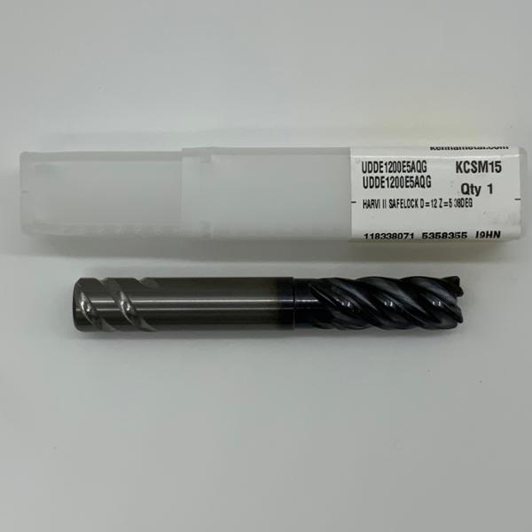 Kennametal Solid Carbide Necked 5 Flute Endmill .4724 (12.0mm) Cutting Dia X 1.05 Flute Length With .039 Corner Radius