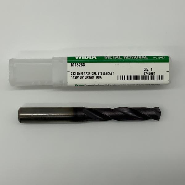 Widia Solid Carbide 2 Flute Drill .3543 (9mm) Cutting Dia X 1.70 Flute Length