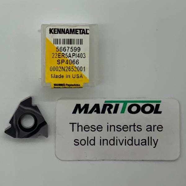Kennametal 22ER5API403 SP4066 22 Insert Size 5API Pitch