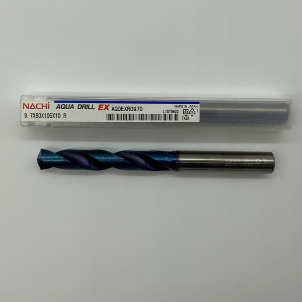 Nachi Solid Carbide 2 Flute Drill .3819 (9.7mm) Cutting Dia X 2.36 Flute Length