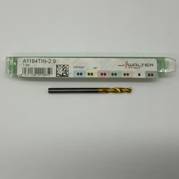 Walter Solid Carbide 2 Flute Drill .1142 (2.9mm) Cutting Dia X .47 Flute Length