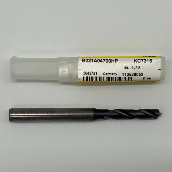 Kennametal Solid Carbide 2 Flute Drill .1850 (4.7mm) Cutting Dia X .88 Flute Length