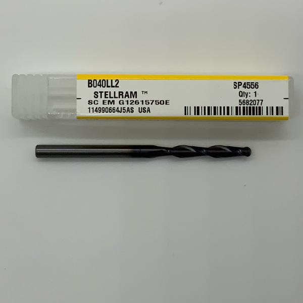 Kennametal Solid Carbide 2 Flute Ball Endmill .1535 (3.9mm) Cutting Dia X 1.0 Flute Length