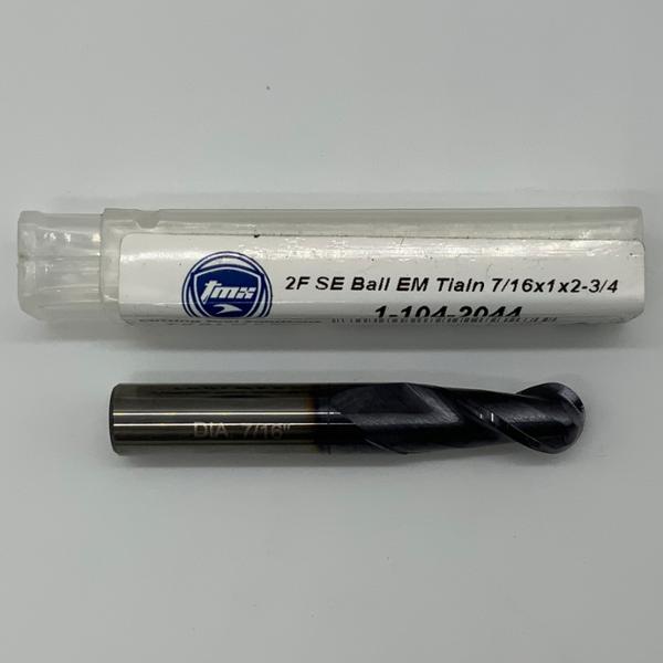 ToolMex Solid Carbide 2 Flute Ball Endmill .4375 (7/16) Cutting Dia X 1.0 Flute Length
