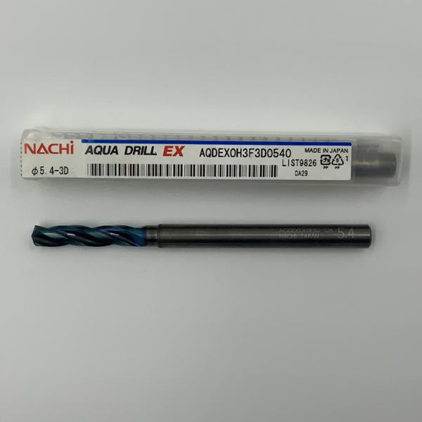 Nachi Solid Carbide 3 Flute Drill .2126 (5.4mm) Cutting Dia X 1.06 Flute Length Coolant Thru