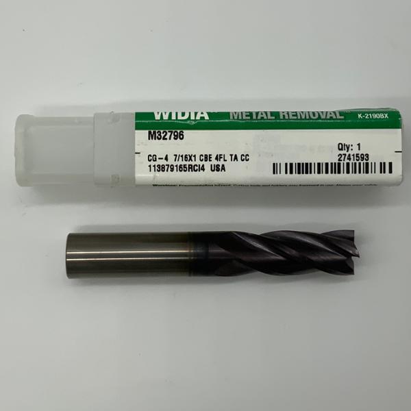 Widia Solid Carbide 4 Flute Endmill .4375 (7/16”) Cutting Dia X 1.0 Flute Length