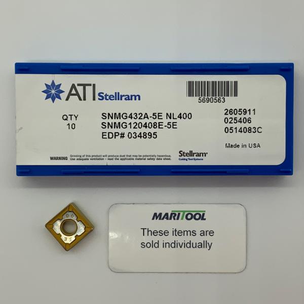 ATI Stellram SNMG120408E 5E NL400 ( SNMG432A 5E )
