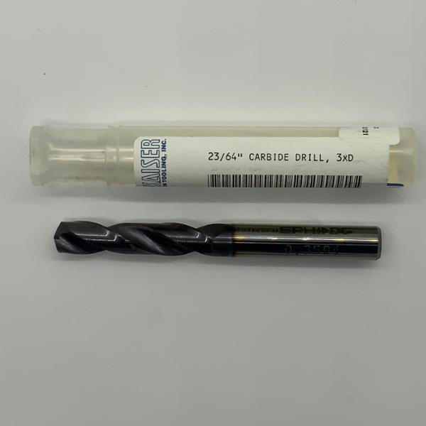 Sphinx Solid Carbide 2 Flute Drill .3594 (23/64”) Cutting Dia X 1.46 Flute Length