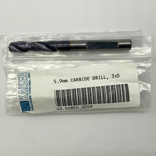 Sphinx Solid Carbide 2 Flute Drill .2323 (5.9mm) Cutting Dia X .85 Flute Length