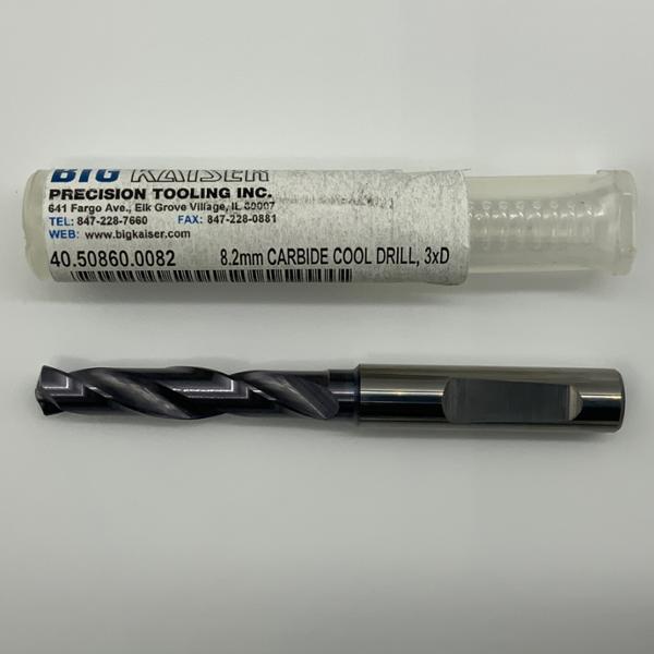 Sphinx Solid Carbide 2 Flute Drill .3228 (8.2mm) Cutting Dia X 1.47 Flute Length Coolant Thru
