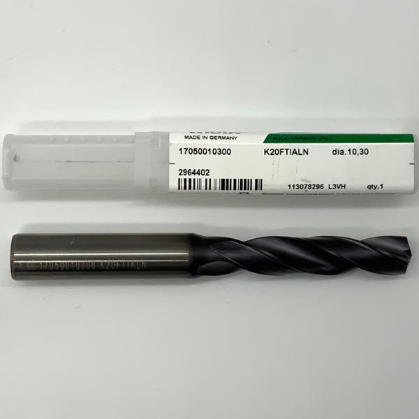 Widia Solid Carbide 2 Flute Drill .4055 (10.3mm) Cutting Dia X 1.85 Flute Length