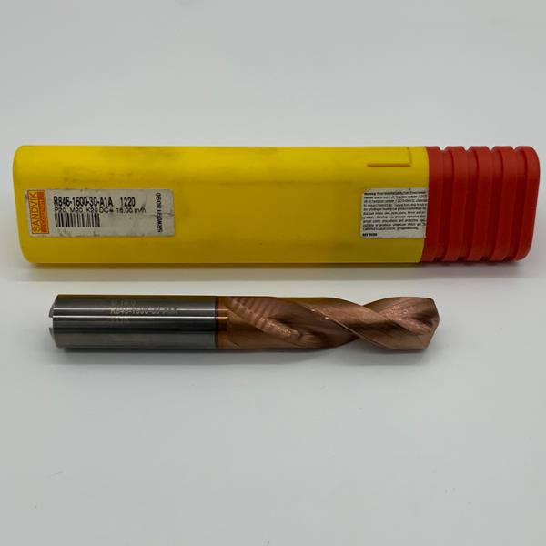 Sandvik Solid Carbide 2 Flute Drill .6299 (16.00mm) Cutting Dia X 2.50 Flute Length Coolant Thru