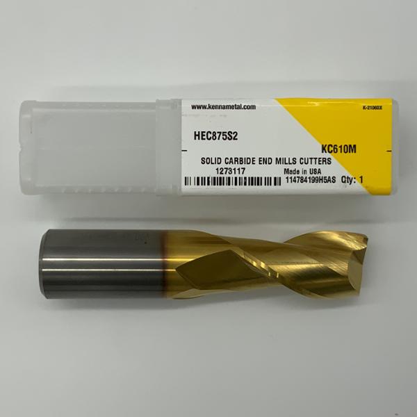 Kennametal Solid Carbide 2 Flute Endmill .8750 (7/8”) Cutting Dia X 1.5 Flute Length