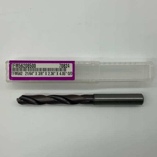 Hanita Solid Carbide 2 Flute Drill .3281 (21/64”) Cutting Dia X 2.04 Flute Length