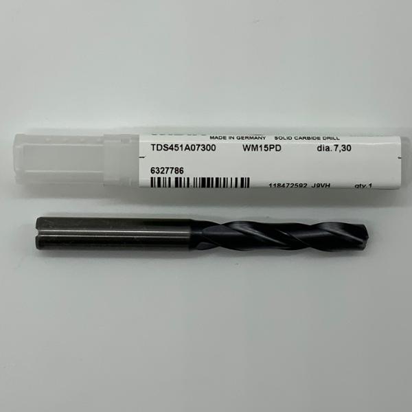Widia Solid Carbide 2 Flute Drill .2874 (7.3mm) Cutting Dia X 1.38 Flute Length Coolant Thru