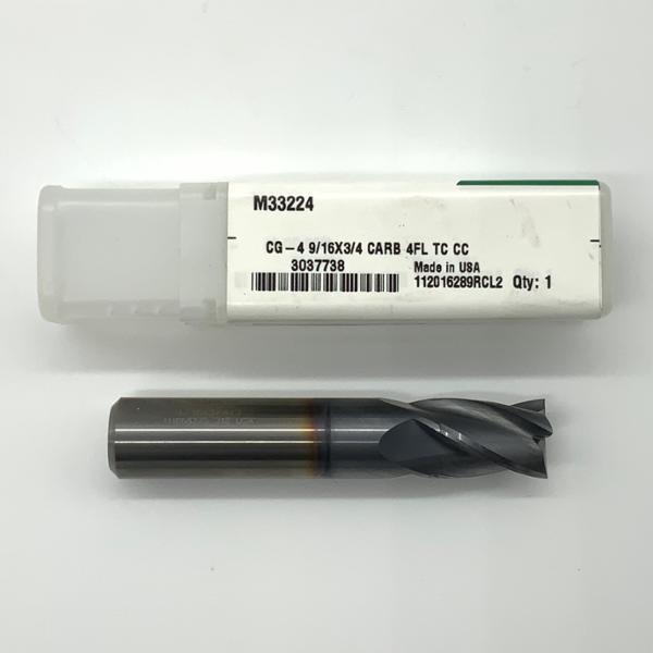 Widia Solid Carbide 4 Flute Endmill .5625 (9/16”) Cutting Dia X .75 Flute Length
