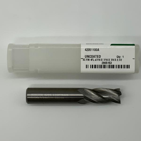 Widia Solid Carbide 4 Flute Endmill .4375 (7/16”) Cutting Dia X .88 Flute Length