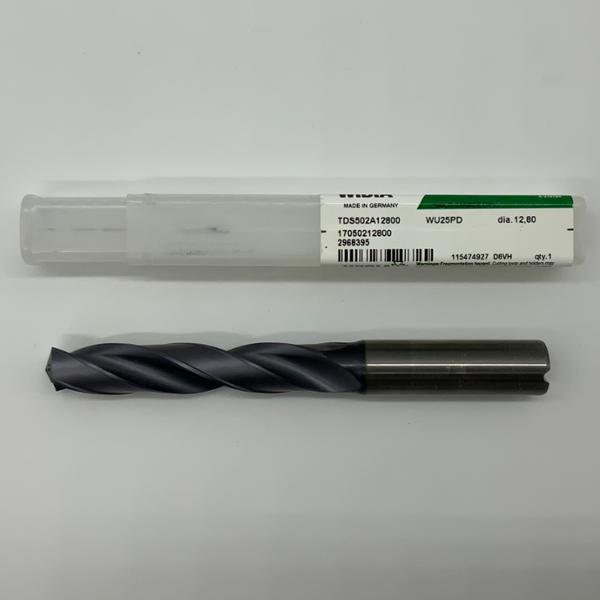 Widia Solid Carbide 2 Flute Drill .5039 (12.80mm) Cutting Dia X 2.70 Flute Length Coolant Thru