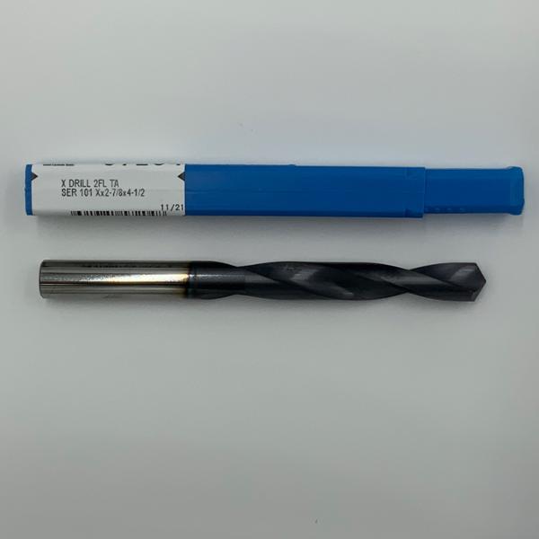 Kyocera Solid Carbide 2 Flute Drill .3970 (X) Cutting Dia X 2.25 Flute Length