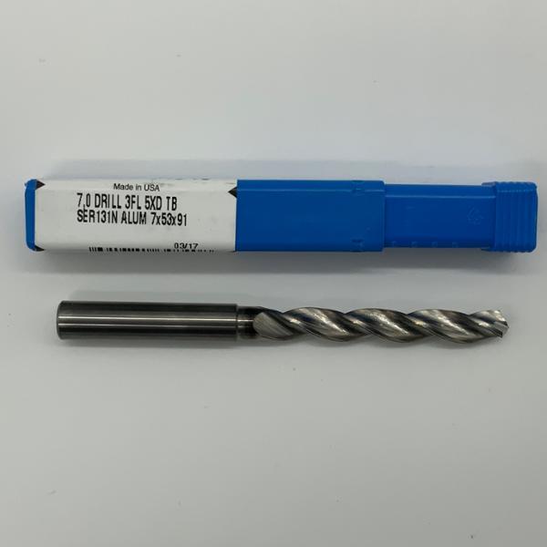 SGS Solid Carbide 3 Flute Drill .2756 (7.0mm) Cutting Dia X 1.94 Flute Length