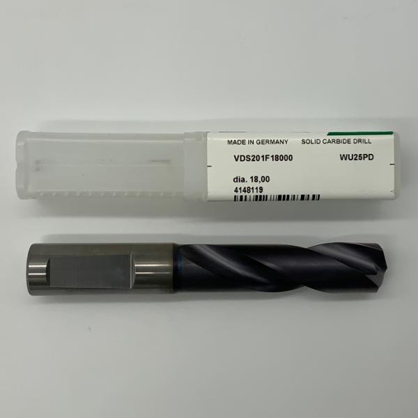 Widia Solid Carbide 2 Flute Drill .7087 (18.0mm) Cutting Dia X 2.60 Flute Length