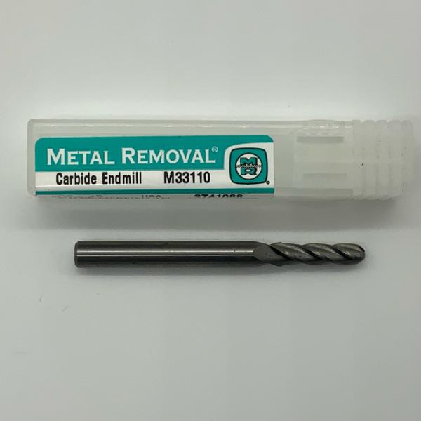 Metal Removal Solid Carbide 4 Flute Ball Endmill .1562 (5/32”) Cutting Dia X .56 Flute Length