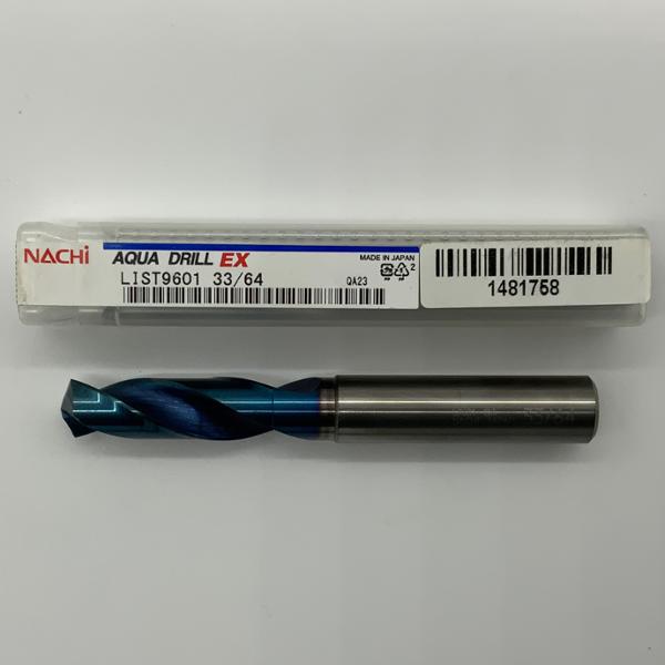 Nachi Solid Carbide 2 Flute Drill .5156 (33/64) Cutting Dia x 1.97 Flute Length