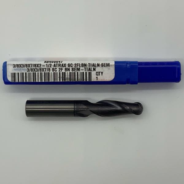 Widia Solid Carbide 2 Flute Ball Endmill .3750 (3/8”) Cutting Dia X .88 Flute Length