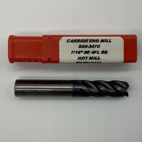 HTC Tool Solid Carbide 4 Flute Endmill .4375 (7/16”) Cutting Dia X 1.125 Flute Length With .015” Corner Radius