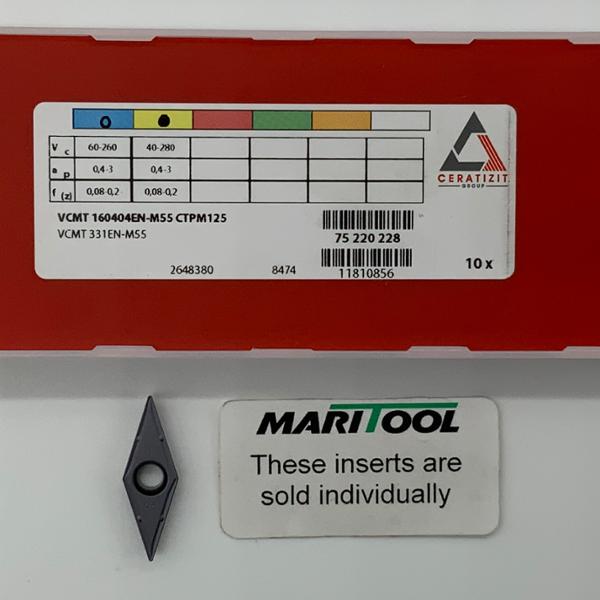 Ceratizit VCMT160404EN M55 CTPM125 ( VCMT331EN M55 )