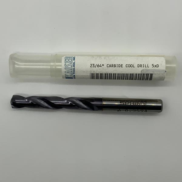 Sphinx Solid Carbide 2 Flute Drill .3594 (23/64”) Cutting Dia X 2.00 Flute Length Coolant Thru