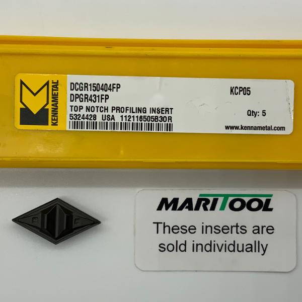 Kennametal DCGR150404FP KCP05 ( DPGR431FP ) Top Notch Profiling