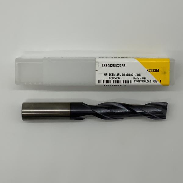 Kennametal Solid Carbide 2 Flute Endmill .6250 (5/8”) Cutting Dia X 2.25 Flute Length
