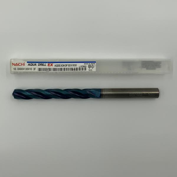 Nachi Solid Carbide 3 Flute Drill .3937 (10mm) Cutting Dia X 3.15 Flute Length Coolant Thru