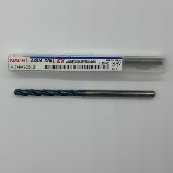 Nachi Solid Carbide 3 Flute Drill .1811 (4.6mm) Cutting Dia X 1.73 Flute Length Coolant Thru