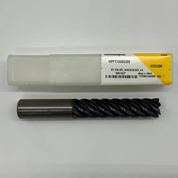 Kennametal Solid Carbide 6 Flute Endmill .7500 (3/4”) Cutting Dia X 3.0 Flute Length