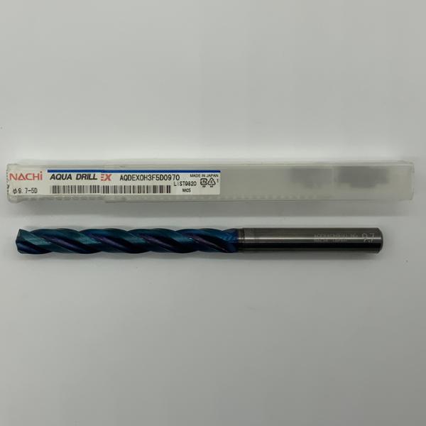 Nachi Solid Carbide 3 Flute Drill .3819 (9.7mm) Cutting Dia X 3.15 Flute Length Coolant Thru